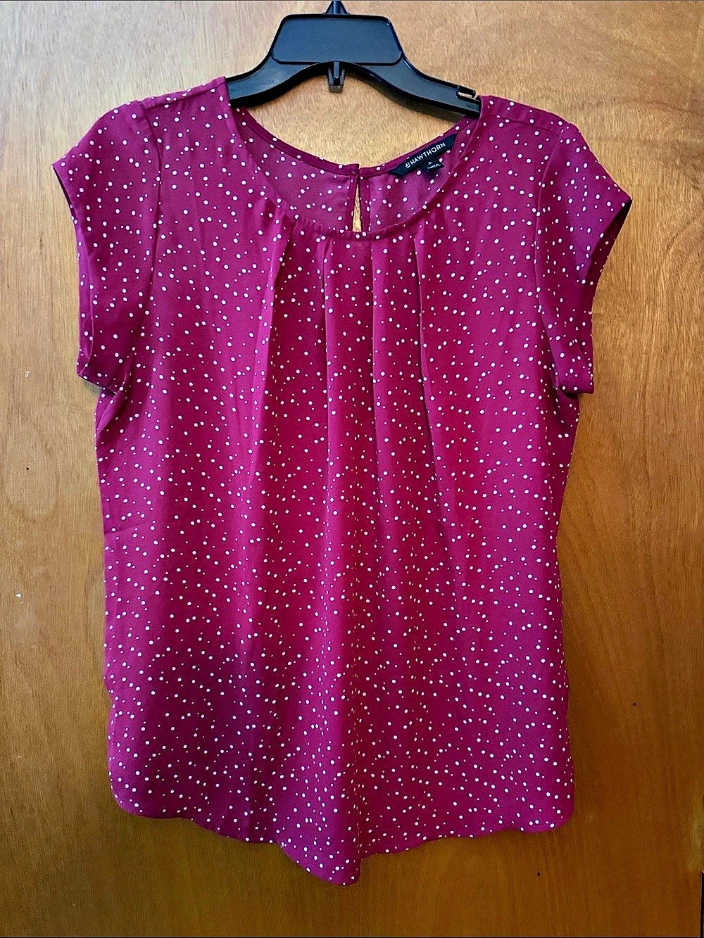 Hawthorn Polka Dot Blouse in Pink & White Size Large